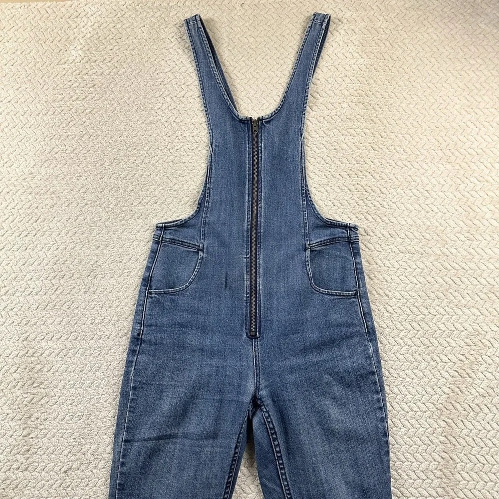 Free‎ People Denim Overalls Women's Size 2 Jump suit Boho Festival Retro Western - Picture 3 of 16